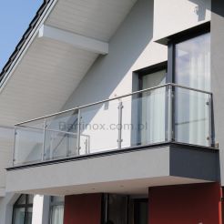Edelstahlgeländer mit Glas mit Handlauf befestigung von oben, V2A