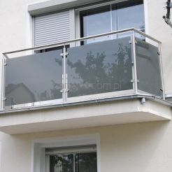  Edelstahlgeländer mit Graphitglas  mit  Handlauf  befestigung von oben    V4A 