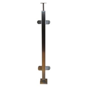 Słupek balustrady przelotowy do szkła z profilu 40 x 40 mm ,mocowanie na wierzch 