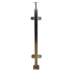 Słupek balustrady przelotowy do szkła z profilu 40 x 40 mm ,mocowanie na wierzch 