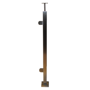 Słupek balustrady końcowy do szkła z profilu 40 x 40 mm, mocowanie na wierzch 